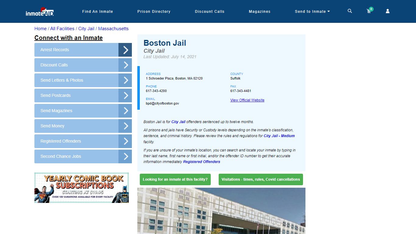 Boston Jail | Inmate Locator